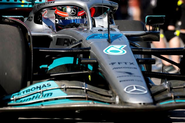 63 George Russell GBR, Mercedes AMG Petronas F1 Team , F1 Grand Prix of Australia at Melbourne Grand Prix Circuit on April 8, 2022 in Melbourne, Australia Photo by HOCH ZWEI Melbourne Australia