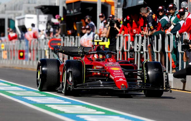 55 Carlos Sainz ESP, Scuderia Ferrari , F1 Grand Prix of Australia at Melbourne Grand Prix Circuit on April 8, 2022 in Melbourne, Australia Photo by HOCH ZWEI Melbourne Australia