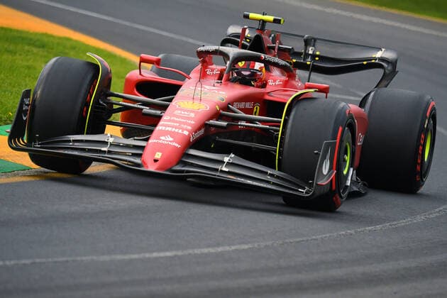 AUSTRALIAN F1 GRAND PRIX, Carlos Sainz of Ferrari in action during practice session one on day two of the Formula 1 Australian Grand Prix 2022 at the Albert Park Grand Prix Circuit in Melbourne, Friday, April 8, 2022. ( NO ARCHIVING, EDITORIAL USE ONLY, NO USE IN BOOKS WITHOUT CONSENT MELBOURNE VIC AUSTRALIA  Copyright: xJAMESxROSSx 20220408001644909288
