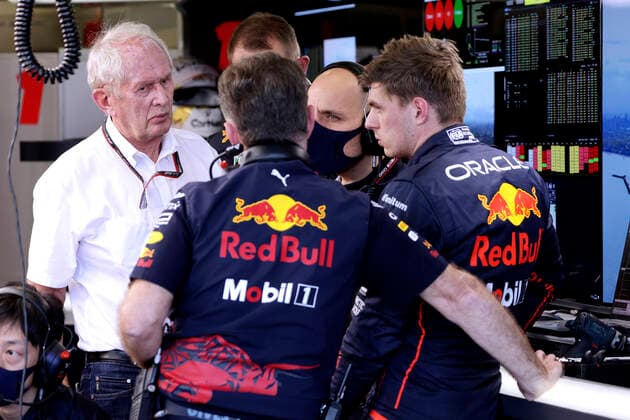 VERSTAPPEN Max F1 Team Red Bull Racing with CEO MARKO Helmut FIA F1 season 2022 GP 2022 Melbourne Australia on 08 04 2022 in Melbourne Copyright: xJerryxAndrex
