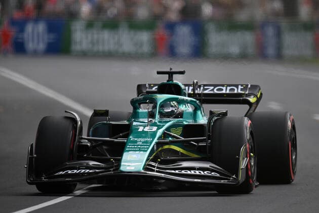 8th April 2022, Albert Park, Melbourne, Australia; FIA Formula 1 Australian Grand Prix, Free Practise sessions; Lance Stroll of Canada drives the number 18 Aston Martin AMR22 Mercedes during practice  ActionPlus12376470 MorganxHancock