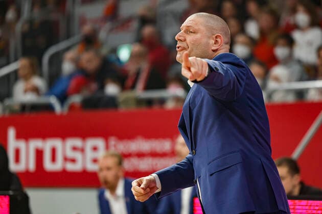 Head coach Oren Amiel Brose Bamberg Brose Bamberg Niners Chemnitz easyCredit BBL Basketball Bundesliga Season 2021 22 Matchday 29, 08 04 2022 Bamberg, Brose Arena Photo Daniel Löb Loeb Copyright: DanielxLöb