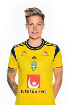 220405 Lina Hurtig during a portrait photo shoot with the Swedish womens national football team on April 5, 2022 in Gothenburg,  Copyright: CARLxSANDIN BB220405CS077