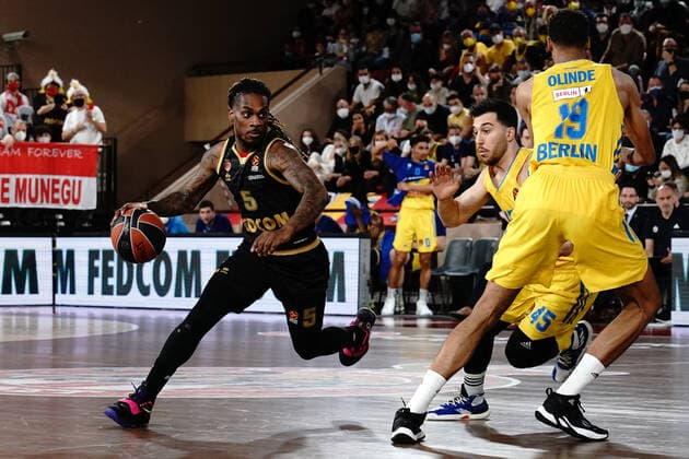 Paris Lee (AS Monaco) BASKETBALL : Monaco vs Alba Berlin - Euroleague - Monaco - 08 04 2022 NorbertScanella Panoramic 