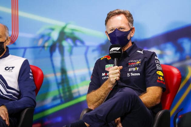 HORNER Christian (gbr), Team Principal of Red Bull Racing, portrait, press conference, PK, Pressekonferenz during the Formula 1 Heineken Australian Grand Prix 2022, 3rd round of the 2022 FIA Formula One World Championship, WM, Weltmeisterschaft on the Albert Park Circuit, from April 8 to 10, 2022 in Melbourne, Australia - F1 - AUSTRALIAN GRAND PRIX 2022 DPPI Panoramic  00122008__V2_8642