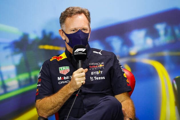 HORNER Christian (gbr), Team Principal of Red Bull Racing, portrait, press conference, PK, Pressekonferenz during the Formula 1 Heineken Australian Grand Prix 2022, 3rd round of the 2022 FIA Formula One World Championship, WM, Weltmeisterschaft on the Albert Park Circuit, from April 8 to 10, 2022 in Melbourne, Australia - F1 - AUSTRALIAN GRAND PRIX 2022 DPPI Panoramic  00122008__V2_8676