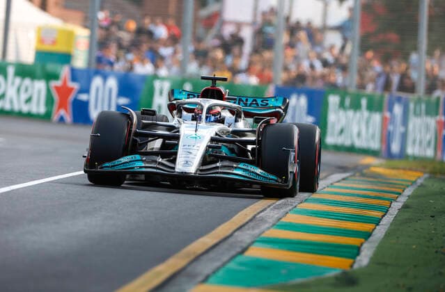 63 George Russell GBR, Mercedes AMG Petronas F1 Team , F1 Grand Prix of Australia at Melbourne Grand Prix Circuit on April 9, 2022 in Melbourne, Australia Photo by HOCH ZWEI Melbourne Australia