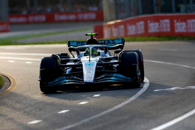 44 Lewis Hamilton GBR, Mercedes AMG Petronas F1 Team , F1 Grand Prix of Australia at Melbourne Grand Prix Circuit on April 9, 2022 in Melbourne, Australia Photo by HOCH ZWEI Melbourne Australia