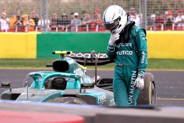 VETTEL Sebastian F1 Team Aston Martin during qualifying in Melbourne with crash FIA F1 season 2022 GP 2022 Melbourne Australia on 09 04 2022 in Melbourne Copyright: xJerryxAndrex