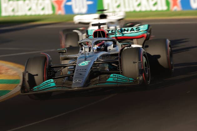 FORMULA 1 ROLEX AUSTRALIAN GRAND PRIX 2022 09 04 2022, Albert Park, Melbourne, FORMULA 1 ROLEX AUSTRALIAN GRAND PRIX 2022 , in picture George Russel GBR , Mercedes AMG Petronas Formula One Team nordphotoxGmbHx xBratic nph00250