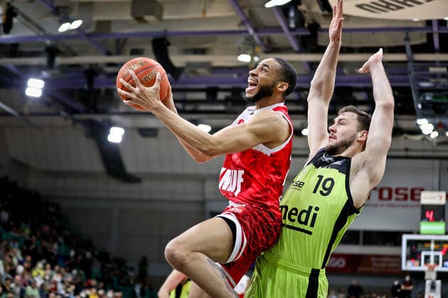 medi bayreuth - s oliver Wuerzburg, Basketball, Bundesliga BBL, Spieltag 29, Spielzeit 2021 2022, 09.04.2022 medi bayreuth - s oliver Wuerzburg, Basketball, Bundesliga, BBL, Spieltag 29, Spielzeit 2021 2022, 09.04.2022 Bayreuth Copyright: xEibner-Pressefoto ThorstenxOchsx EP_TOS