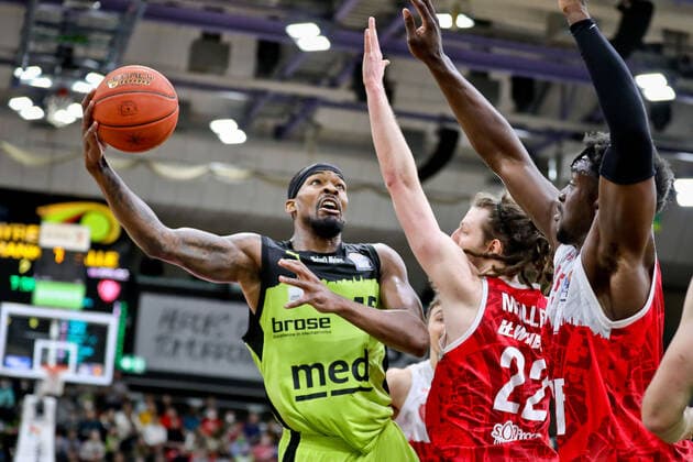 medi bayreuth s oliver Wuerzburg, Basketball, Bundesliga BBL, Matchday 29, Season 2021 2022, 09 04 2022 medi bayreuth s oliver Wuerzburg, Basketball, Bundesliga BBL, Matchday 29, Season 2021 2022, 09 04 2022 Bayreuth Copyright: xEibner-Pressefoto ThorstenxOchsx EP_TOS