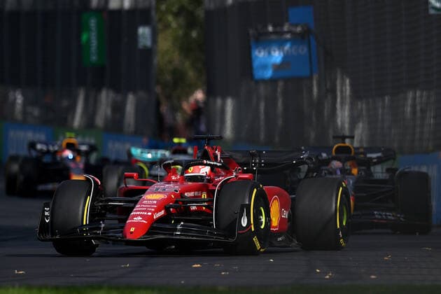 10th April 2022, Albert Park, Melbourne, Australia; FIA Formula 1 Australian Grand Prix, Race Day: Charles Leclerc of Monaco drives the number 16 Ferrari F1-75 on his way to winning the race during the Australian Grand Prix  ActionPlus12377727 MorganxHancock