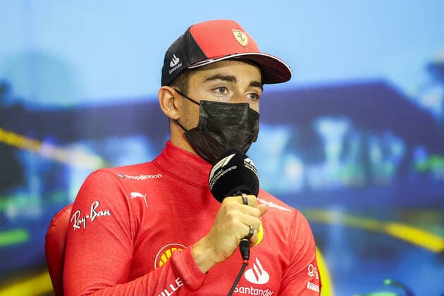 LECLERC Charles (mco), Scuderia Ferrari F1-75, portrait, post race press conference, PK, Pressekonferenz during the Formula 1 Heineken Australian Grand Prix 2022, 3rd round of the 2022 FIA Formula One World Championship, WM, Weltmeisterschaft on the Albert Park Circuit, from April 8 to 10, 2022 in Melbourne, Australia - F1 - AUSTRALIAN GRAND PRIX 2022 - RACE DPPI Panoramic 00122009_GOOD9399.JPG_