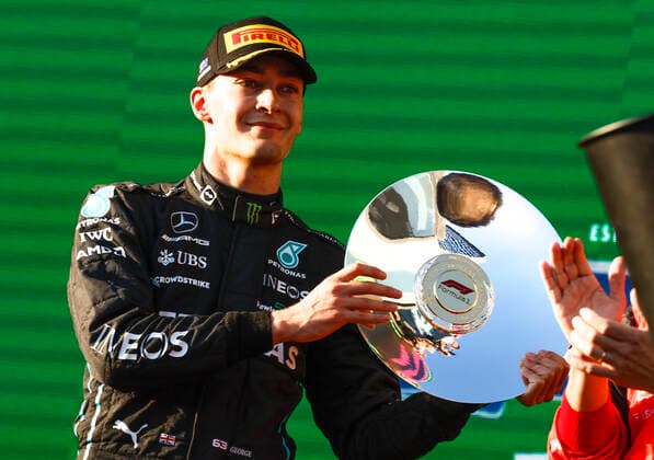 63 George Russell GBR, Mercedes AMG Petronas F1 Team , F1 Grand Prix of Australia at Melbourne Grand Prix Circuit on April 10, 2022 in Melbourne, Australia Photo by HOCH ZWEI Melbourne Australia