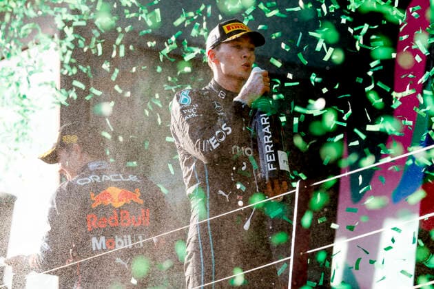 63 George Russell GBR, Mercedes AMG Petronas F1 Team , F1 Grand Prix of Australia at Melbourne Grand Prix Circuit on April 10, 2022 in Melbourne, Australia Photo by HOCH ZWEI Melbourne Australia