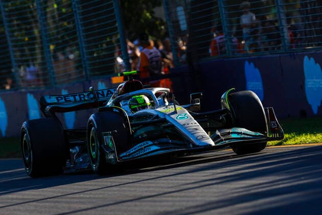 44 Lewis Hamilton GBR, Mercedes AMG Petronas F1 Team , F1 Grand Prix of Australia at Melbourne Grand Prix Circuit on April 10, 2022 in Melbourne, Australia Photo by HOCH ZWEI Melbourne Australia