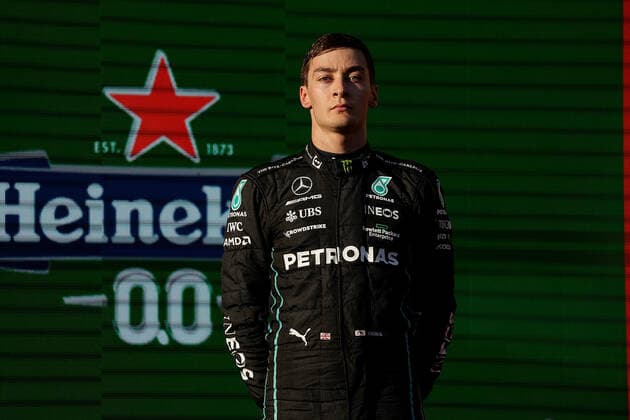 FORMULA 1 ROLEX AUSTRALIAN GRAND PRIX 2022 10 04 2022, Albert Park, Melbourne, FORMULA 1 ROLEX AUSTRALIAN GRAND PRIX 2022 , in picture podium 3 place for George Russel GBR , Mercedes AMG Petronas Formula One Team nordphotoxGmbHx xBratic nph00250