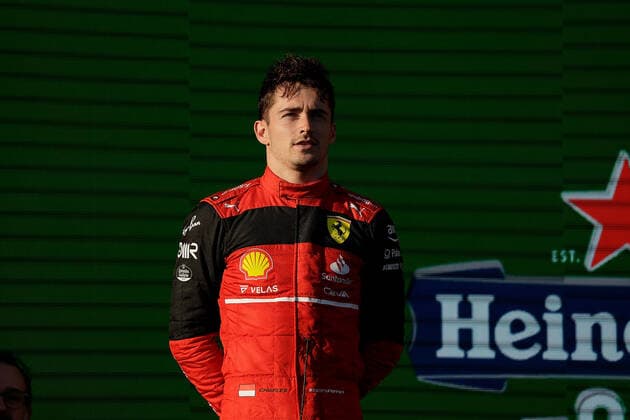 FORMULA 1 ROLEX AUSTRALIAN GRAND PRIX 2022 10 04 2022, Albert Park, Melbourne, FORMULA 1 ROLEX AUSTRALIAN GRAND PRIX 2022 , in picture podium winner Charles Leclerc MCO , Scuderia Ferrari nordphotoxGmbHx xBratic nph00250