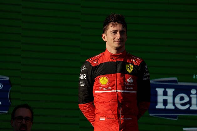 FORMULA 1 ROLEX AUSTRALIAN GRAND PRIX 2022 10 04 2022, Albert Park, Melbourne, FORMULA 1 ROLEX AUSTRALIAN GRAND PRIX 2022 , in picture podium winner Charles Leclerc MCO , Scuderia Ferrari nordphotoxGmbHx xBratic nph00250