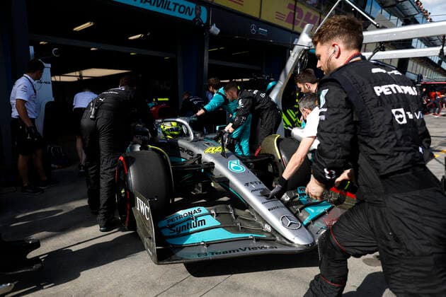 44 Lewis Hamilton GBR, Mercedes AMG Petronas F1 Team , F1 Grand Prix of Australia at Melbourne Grand Prix Circuit on April 10, 2022 in Melbourne, Australia Photo by HOCH ZWEI Melbourne Australia