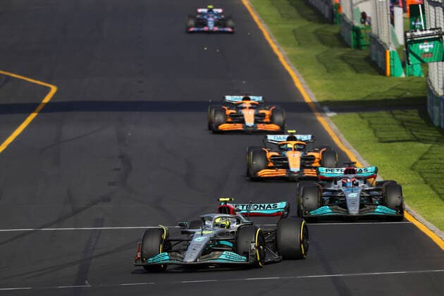 44 Lewis Hamilton GBR, Mercedes AMG Petronas F1 Team , F1 Grand Prix of Australia at Melbourne Grand Prix Circuit on April 10, 2022 in Melbourne, Australia Photo by HOCH ZWEI Melbourne Australia