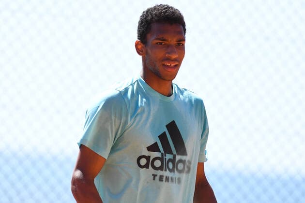 Tennis, ATP-Tunier in Monte Carlo, Training Tennis : Monte Carlo 2022 - Monaco - Auger Aliassime - Canada Tennis : Monte Carlo 2022 - Monaco - 10 04 2022 ChrysleneCaillaud Panoramic 