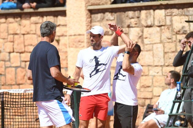Tennis, ATP-Tunier in Monte Carlo, Training Tennis : Monte Carlo 2022 - Monaco - Djokovic - Serbie Tennis : Monte Carlo 2022 - Monaco - 10 04 2022 ChrysleneCaillaud Panoramic 
