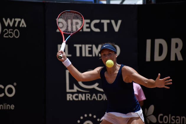 April 10, 2022, Bogota, Cundinamarca, Colombia: Tatjana Maria from Germany during the final match against Brazilian Laura Pigossi at the Copa Colsanitas of the WTA, Tennis Damen Tournament in Bogota, Colombia, April 10, 2022. Tatjana was the winner of the WTA Colsanitas tournament. : Long Visual Press Bogota Colombia - ZUMAvp1_ 0155272361st Copyright: xCristianxBayonax