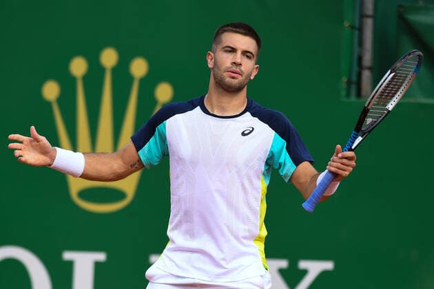 Tennis : Monte Carlo 2022 - Coric - Croatie Tennis : Monte Carlo 2022 - Monaco - 11 04 2022 ChrysleneCaillaud Panoramic 