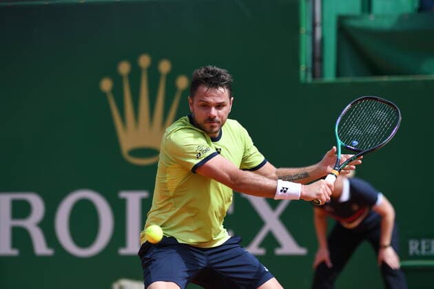 Tennis : Monte Carlo 2022 - Wawrinka - Suisse Tennis : Monte Carlo 2022 - Monaco - 11 04 2022 ChrysleneCaillaud Panoramic 
