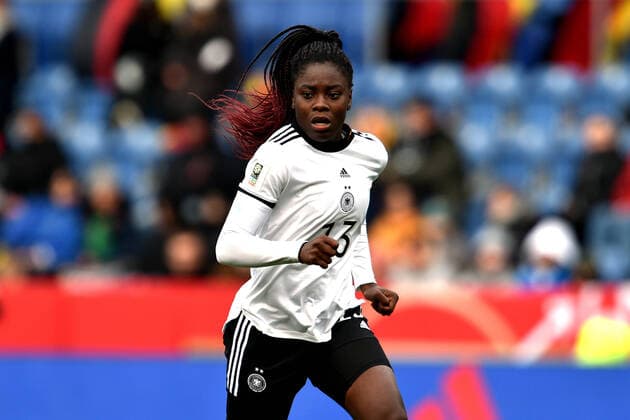 09 04 2022 pmk NF113863 football women country match world cup qualification Schueco Arena Bielefeld Corona matchday Germany Portugal Nicole ANYOMI 13 Germany