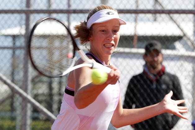 TENNIS - Billie Jean King Cup 2022 ANTALYA,TURKEY,12.APR.22 - TENNIS - Billie Jean King Cup, Europe Africa Group I. Image shows Sinja Kraus (AUT).  GEPAxpictures xWalterxLuger