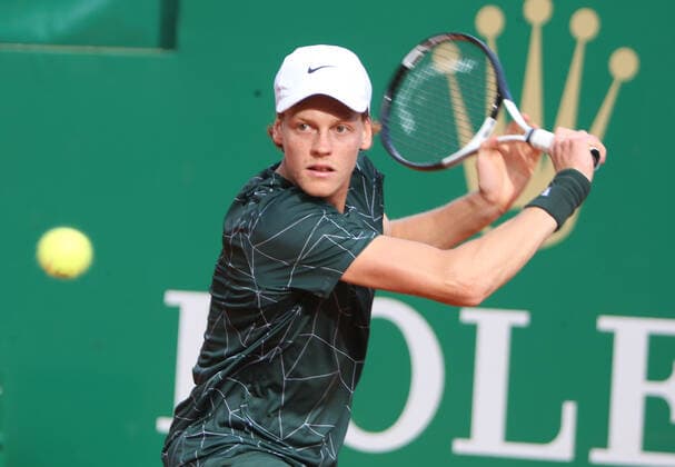 Jannik Sinner of Italie during the Rolex Monte-Carlo Masters 2022, ATP, Tennis Herren Masters 1000 tennis tournament on April 11, 2022 at Monte-Carlo Country Club in Roquebrune-Cap-Martin, France TENNIS : Rolex Monte-Carlo Masters 2022 - ATP Masters 1000 tennis - 12 04 2022 LaurentLairys Panoramic 