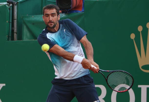 Marin ÄailiÄ‡ of Croatie during the Rolex Monte-Carlo Masters 2022, ATP, Tennis Herren Masters 1000 tennis tournament on April 11, 2022 at Monte-Carlo Country Club in Roquebrune-Cap-Martin, France TENNIS : Rolex Monte-Carlo Masters 2022 - ATP Masters 1000 tennis - 12 04 2022 LaurentLairys Panoramic 