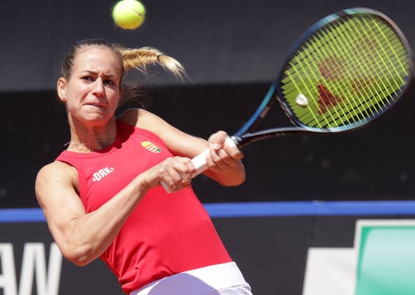 TENNIS - Billie Jean King Cup 2022 ANTALYA,TURKEY,12.APR.22 - TENNIS - Billie Jean King Cup, Europe Africa Group I. Image shows Anna Bondar (HUN).  GEPAxpictures xWalterxLuger