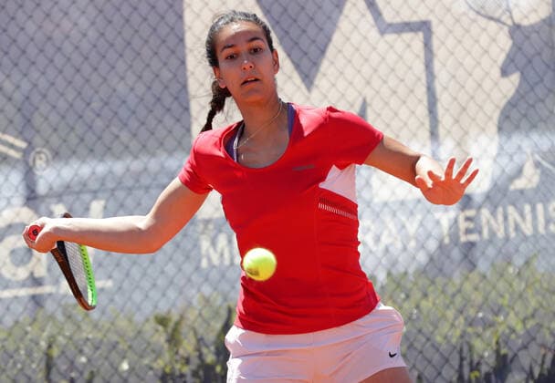 TENNIS - Billie Jean King Cup 2022 ANTALYA,TURKEY,12.APR.22 - TENNIS - Billie Jean King Cup, Europe Africa Group I. Image shows Sofia Nami Samavati (DEN).  GEPAxpictures xWalterxLuger