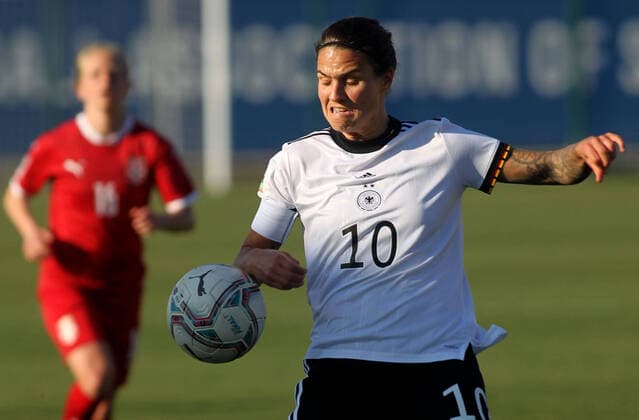 12.04.2022 Stara Pazova Serbia-Germany world cup qualifiers women s football Dzsenifer Marozsan Germany :