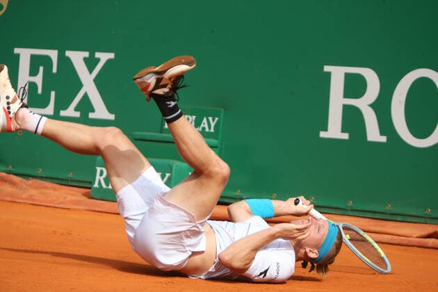 Alejandro Davidovich Fokina of Spain during the Rolex Monte-Carlo Masters 2022, ATP, Tennis Herren Masters 1000 tennis tournament on April 12, 2022 at Monte-Carlo Country Club in Roquebrune-Cap-Martin, France TENNIS : Tournoi ATP -Rolex Monte Carlo Masters - 12 04 2022 LaurentLairys Panoramic 