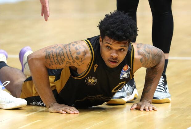 Löwen Braunschweig vs Crailsheim, BBL Braunschweig, 12 04 2022, BASKETBALL easyCredit BBL Basketball Bundesliga, Löwen Braunschweig vs HAKRO Merlins Crailsheim, season 2021 22 Tookie Brown Löwen Braunschweig Braunschweig