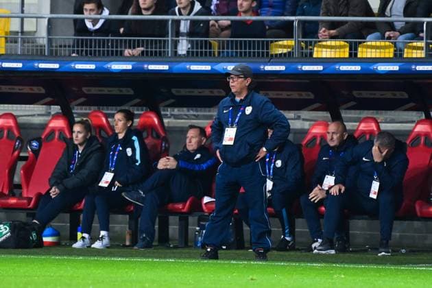 Jarc BORUT ( entraineur Slovenie ) - FOOTBALL : France vs Slovenie - Qualifications Coupe du Monde Feminine - 12 04 2022 FedericoPestellini Panoramic 