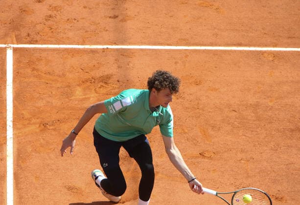 Ugo Humbert of France during the Rolex Monte-Carlo Masters 2022, ATP, Tennis Herren Masters 1000 tennis tournament on April 12, 2022 at Monte-Carlo Country Club in Roquebrune-Cap-Martin, France - TENNIS : Tournoi ATP -Rolex Monte Carlo Masters - 12 04 2022 LaurentLairys Panoramic 