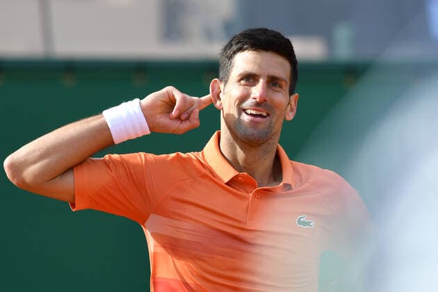 Sport Bilder des Tages Tennis Rolex Monte-Carlo Masters 2022, NOVAK DJOKOVIC, joy, celebration TENNIS 2022 ROLEX MONTE-CARLO MASTERS