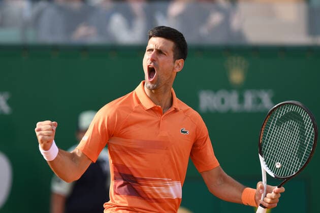 Tennis Rolex Monte-Carlo Masters 2022, NOVAK DJOKOVIC, joy, celebration,urlo, scream TENNIS 2022 ROLEX MONTE-CARLO MASTERS