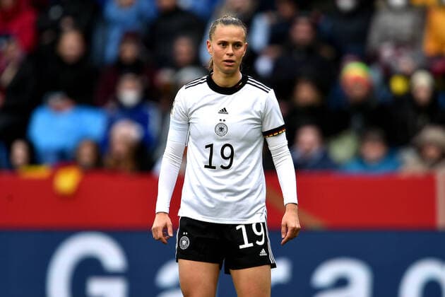 09 04 2022 pmk NF113086 football women country match world cup qualification Schueco Arena Bielefeld Corona matchday Germany Portugal Klara BUEHL 19 Germany