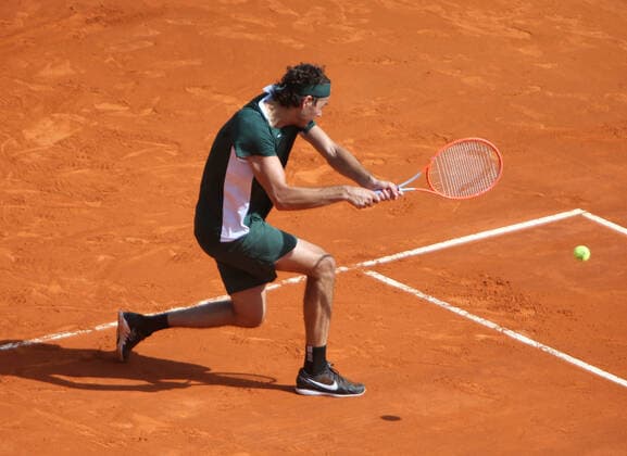 Taylor Fritz of USA during the Rolex Monte-Carlo Masters 2022, ATP, Tennis Herren Masters 1000 tennis tournament on April 13, 2022 at Monte-Carlo Country Club in Roquebrune-Cap-Martin, France - Photo Laurent Lairys TENNIS : Master 1000 de Monte-Carlo - Monte Carlo - 13 04 2022 LaurentLairys Panoramic 