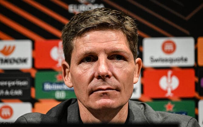 13 04 2022, xjhx, football UEFA Europa League, Eintracht Frankfurt press conference emspor, v l coach Oliver Glasner Eintracht Frankfurt zautz DFL DFB REGULATES PROHIBIT ANY USE OF PHOTOGRAPHS as IMAGE SEQUENCES and or QUASI VIDEO Barcelona