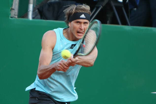 Sport Bilder des Tages Alexander Zverev of Germany during the Rolex Monte-Carlo Masters 2022, ATP, Tennis Herren Masters 1000 tennis tournament on April 13, 2022 at Monte-Carlo Country Club in Roquebrune-Cap-Martin, France - TENNIS : Rolex Monte-Carlo Masters 2022 - ATP Masters 1000 - 13 04 2022 LaurentLairys Panoramic 