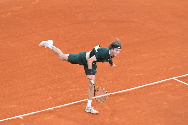 Tennis : Monte Carlo 2022 - Andrey Rublev - Russie Tennis : Monte Carlo 2022 - Monaco - 13 04 2022 ChrysleneCaillaud Panoramic 