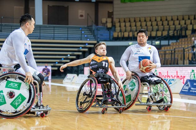 RBBL RSV Lahn Dill Hannover United, 13 04 22 Hiroaki Kozai 9 RSV Lahn Dill , Jan Sadler 11 Hannover United , Reo Fujimoto 12 RSV Lahn Dill RBBL RSV Lahn Dill Hannover United Wetzlar, 13 04 22 Copyright: xBEAUTIFULxSPORTS Roeczeyx